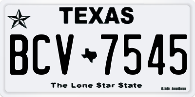 TX license plate BCV7545