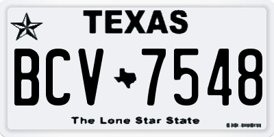 TX license plate BCV7548