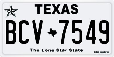 TX license plate BCV7549