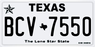TX license plate BCV7550