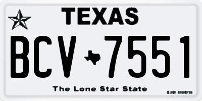 TX license plate BCV7551
