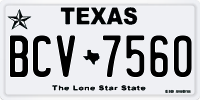 TX license plate BCV7560
