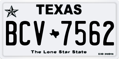 TX license plate BCV7562