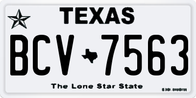 TX license plate BCV7563