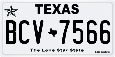 TX license plate BCV7566