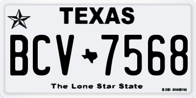 TX license plate BCV7568