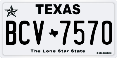 TX license plate BCV7570
