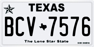 TX license plate BCV7576