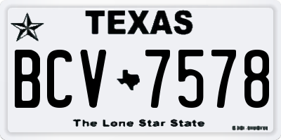 TX license plate BCV7578