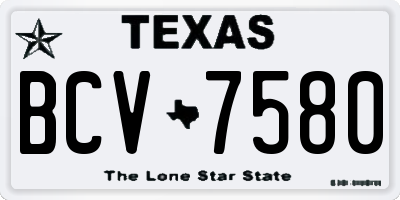 TX license plate BCV7580