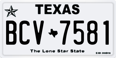 TX license plate BCV7581