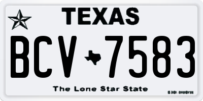 TX license plate BCV7583