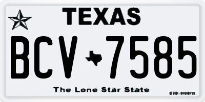 TX license plate BCV7585