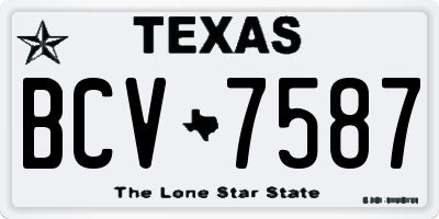 TX license plate BCV7587