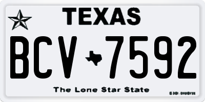 TX license plate BCV7592