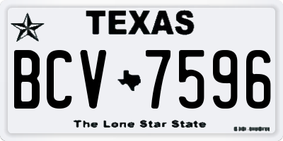 TX license plate BCV7596