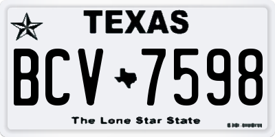 TX license plate BCV7598
