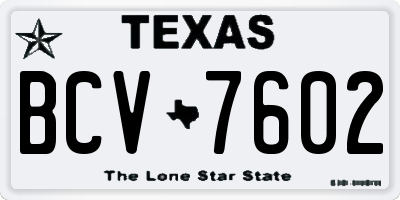 TX license plate BCV7602