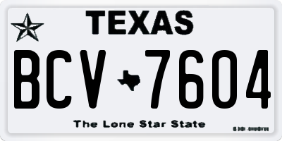 TX license plate BCV7604