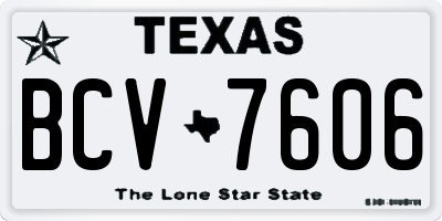 TX license plate BCV7606