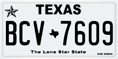 TX license plate BCV7609
