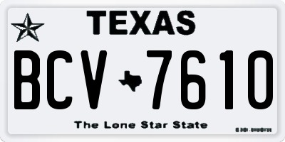 TX license plate BCV7610