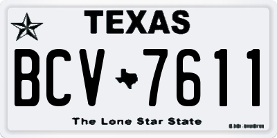 TX license plate BCV7611