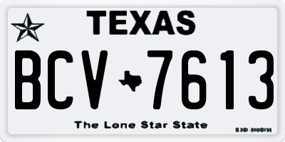 TX license plate BCV7613