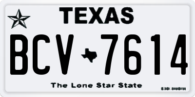 TX license plate BCV7614