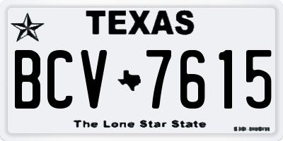 TX license plate BCV7615