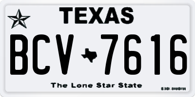 TX license plate BCV7616