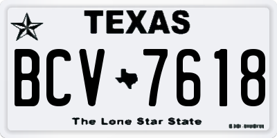 TX license plate BCV7618