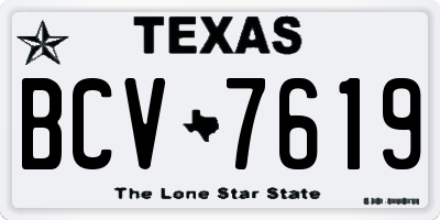 TX license plate BCV7619