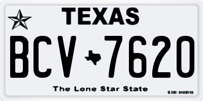 TX license plate BCV7620