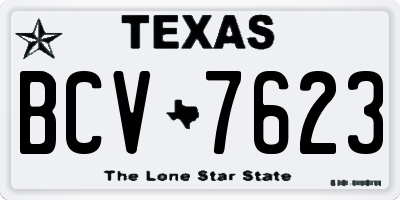 TX license plate BCV7623