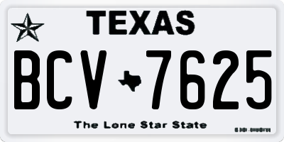 TX license plate BCV7625