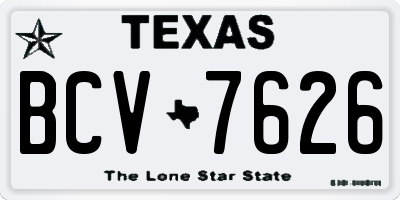 TX license plate BCV7626