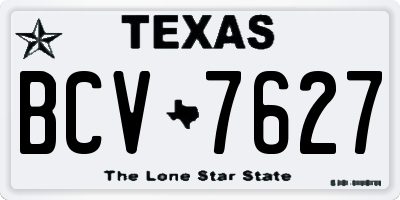 TX license plate BCV7627