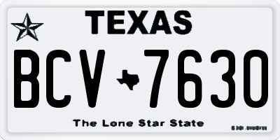 TX license plate BCV7630