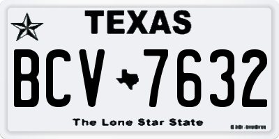 TX license plate BCV7632