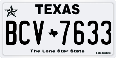 TX license plate BCV7633
