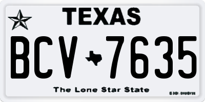 TX license plate BCV7635
