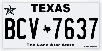 TX license plate BCV7637
