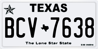 TX license plate BCV7638