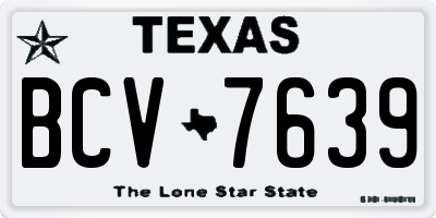 TX license plate BCV7639