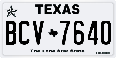 TX license plate BCV7640
