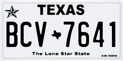 TX license plate BCV7641