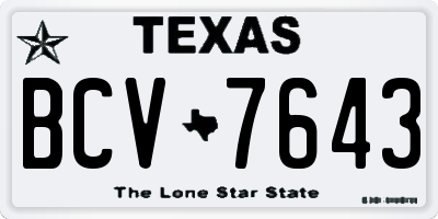 TX license plate BCV7643