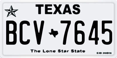 TX license plate BCV7645