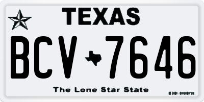 TX license plate BCV7646